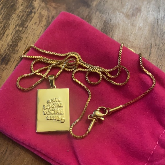ANTI SOCIAL SOCIAL CLUB SOLD OUT LIMITED EDITION Allegiance 14K Gold Chain - Picture 4 of 4